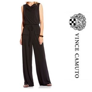 Vince Camuto Navy Blue Drawstring Waist Jumpsuit Size XL